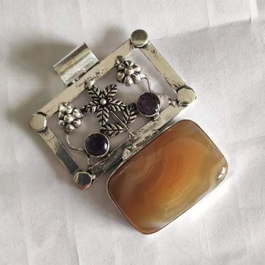 Genuine Ruby Sapphire Rose Quartz Agate Labradorite Amazonite Turquoise Pyrite Tiger Eye Pendant