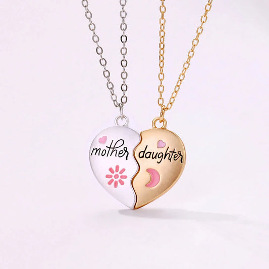 Luoluo&baby 2Pcs/set Mother and Daughter Parent Child Magnet Necklace for Children Birthday Party Gifts Jewelry Set