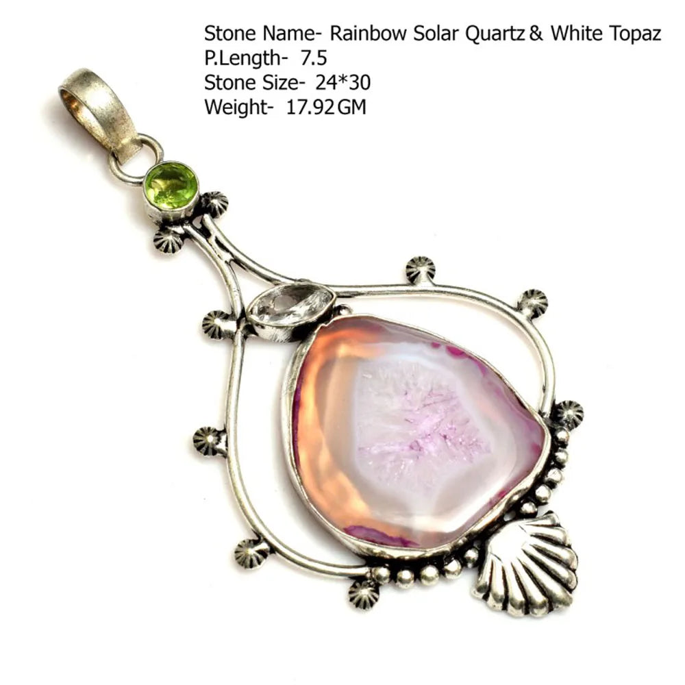 Genuine Ruby Sapphire Rose Quartz Agate Labradorite Amazonite Turquoise Pyrite Tiger Eye Pendant
