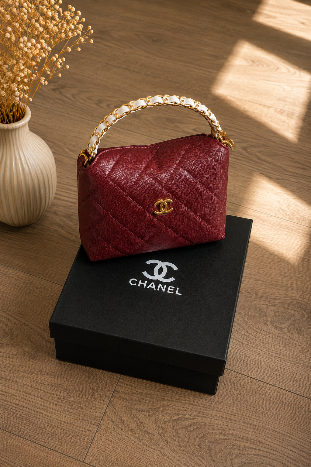 Elegant Quilted Top Handle Bag