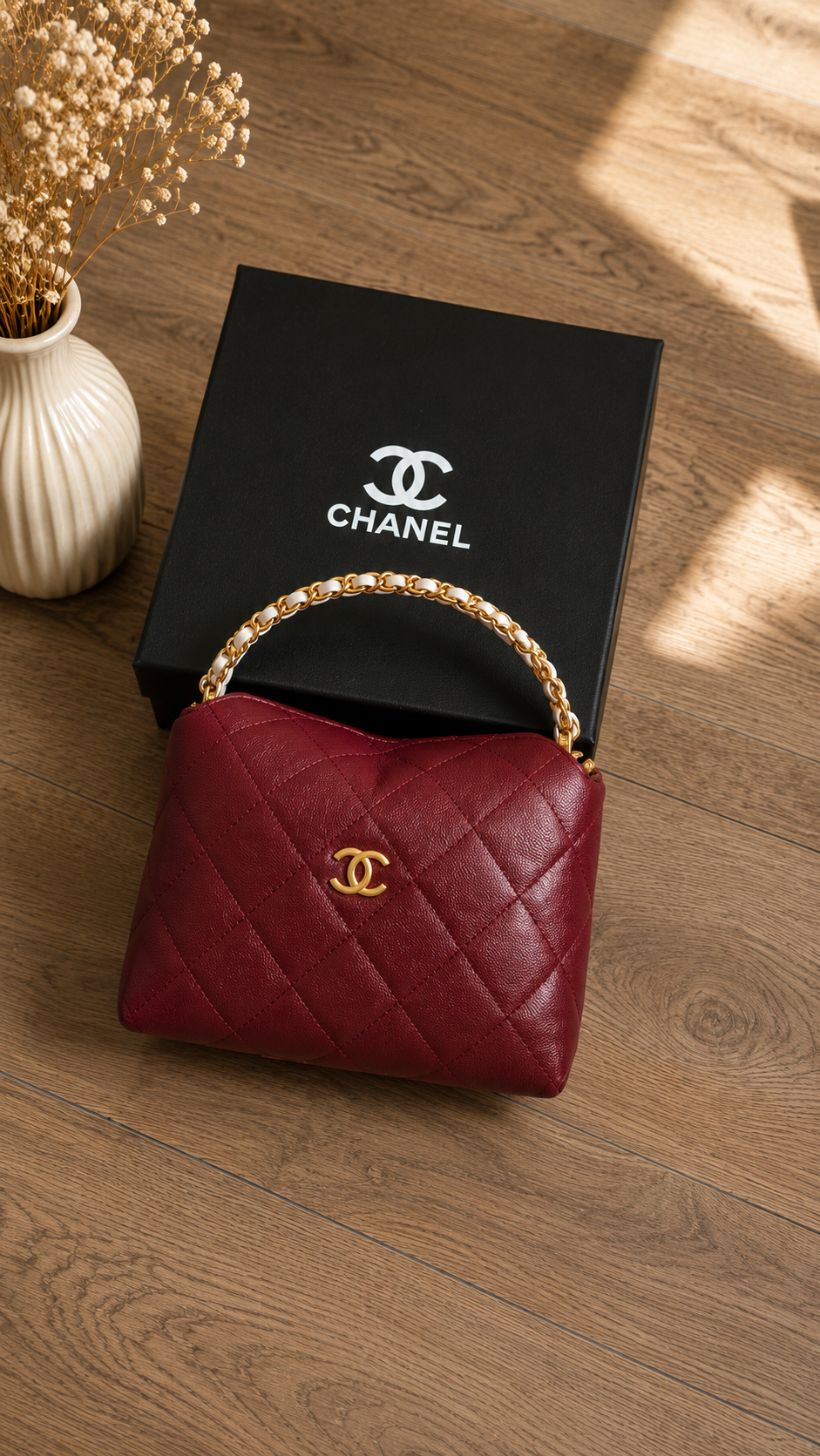 Elegant Quilted Top Handle Bag