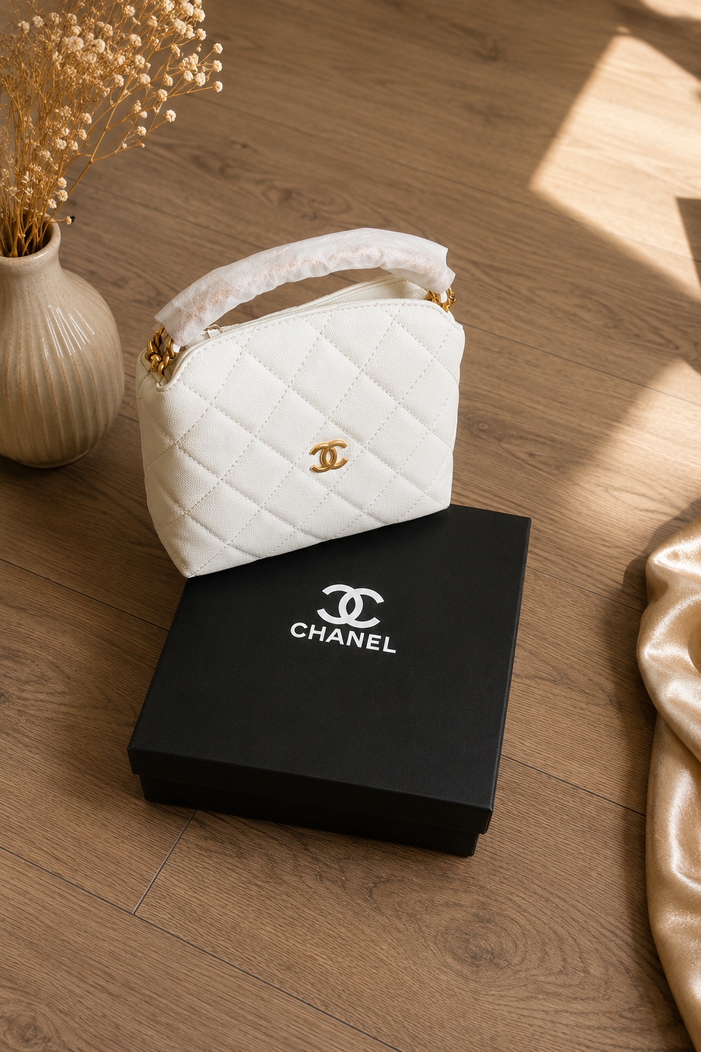 Elegant Quilted Top Handle Bag