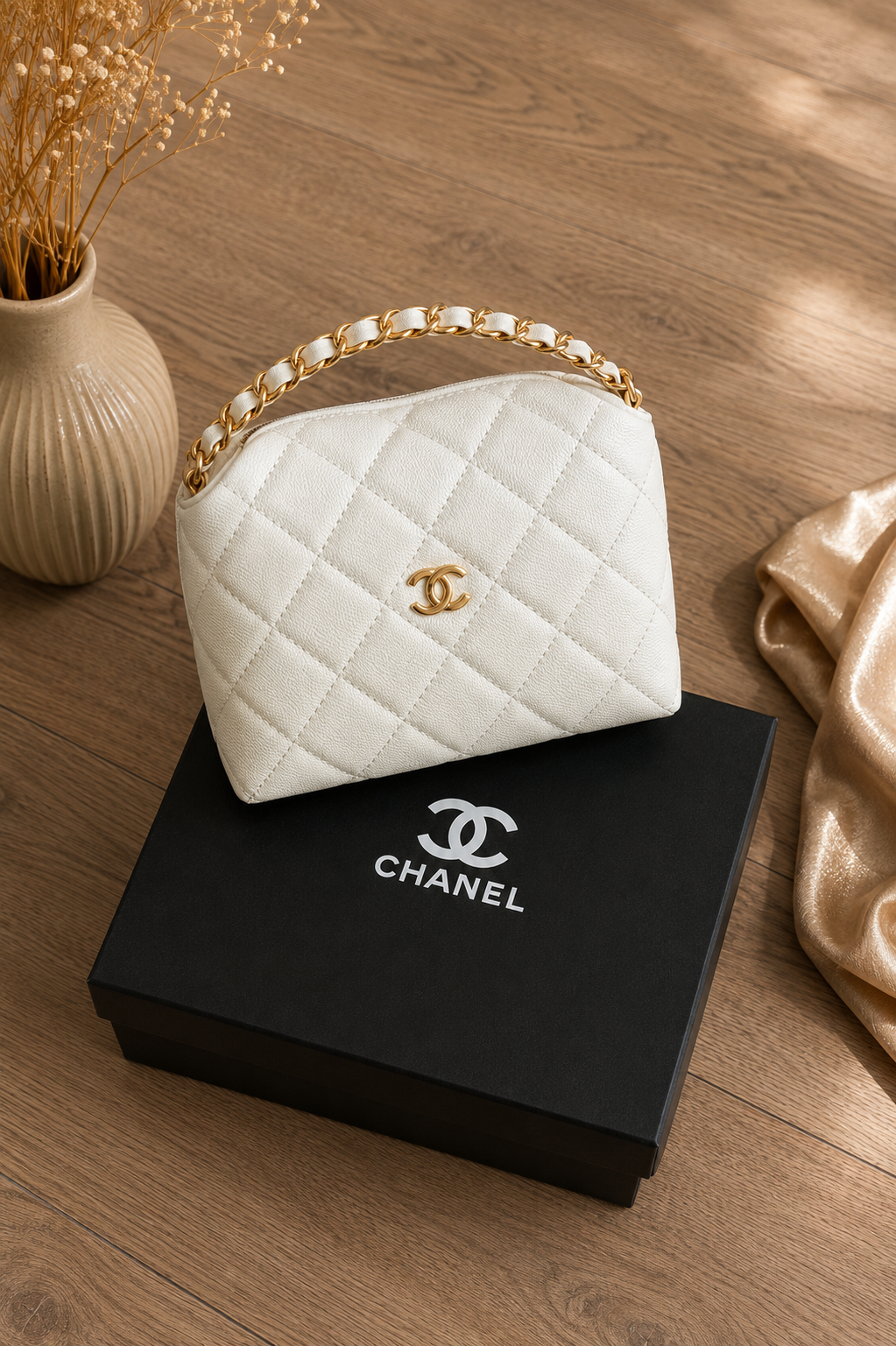 Elegant Quilted Top Handle Bag