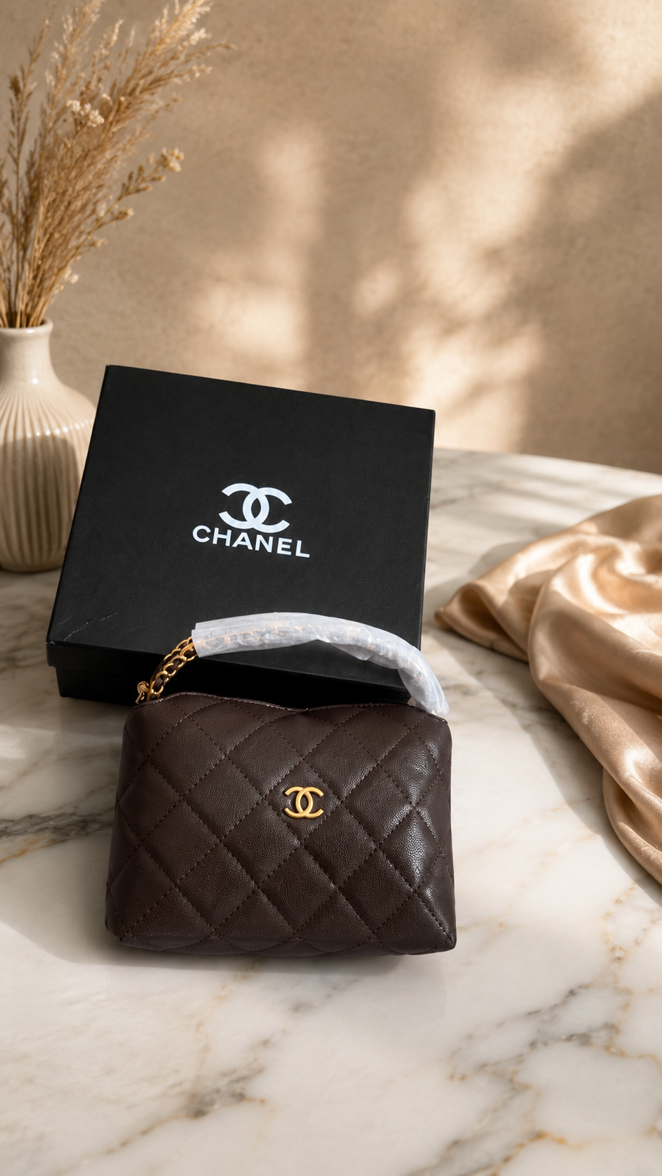 Elegant Quilted Top Handle Bag