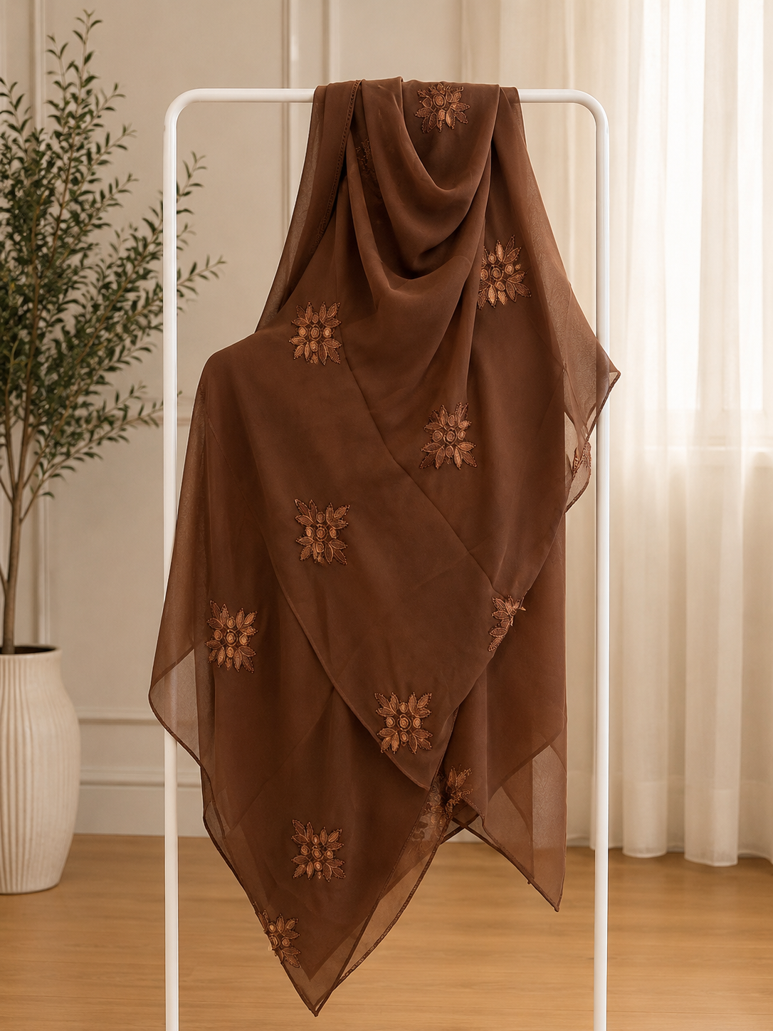 Luxury Floral Embroidered Shawl