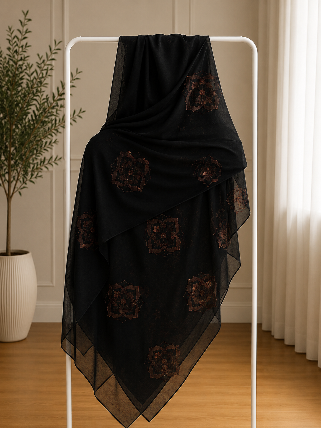 Luxury Floral Embroidered Shawl