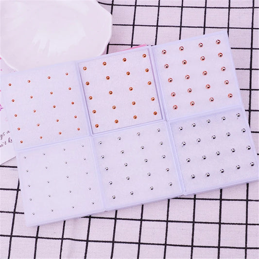 10Pairs Small Round Bead Stud Earrings Set Women Jewelry Bijoux Brincos Pendientes Rose Gold Silver Color Ball Plastic Earrings