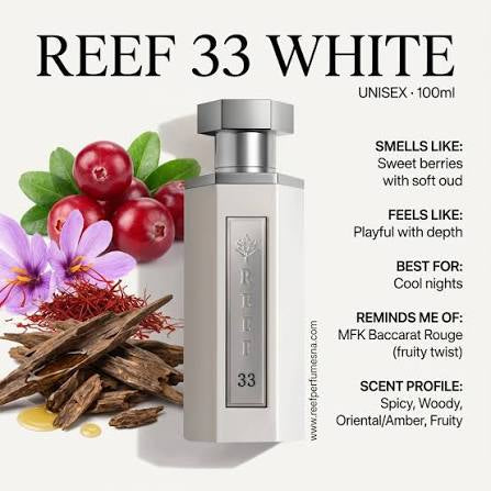 Reef 33 White Perfume Berries, Saffron, Oud/100 ml