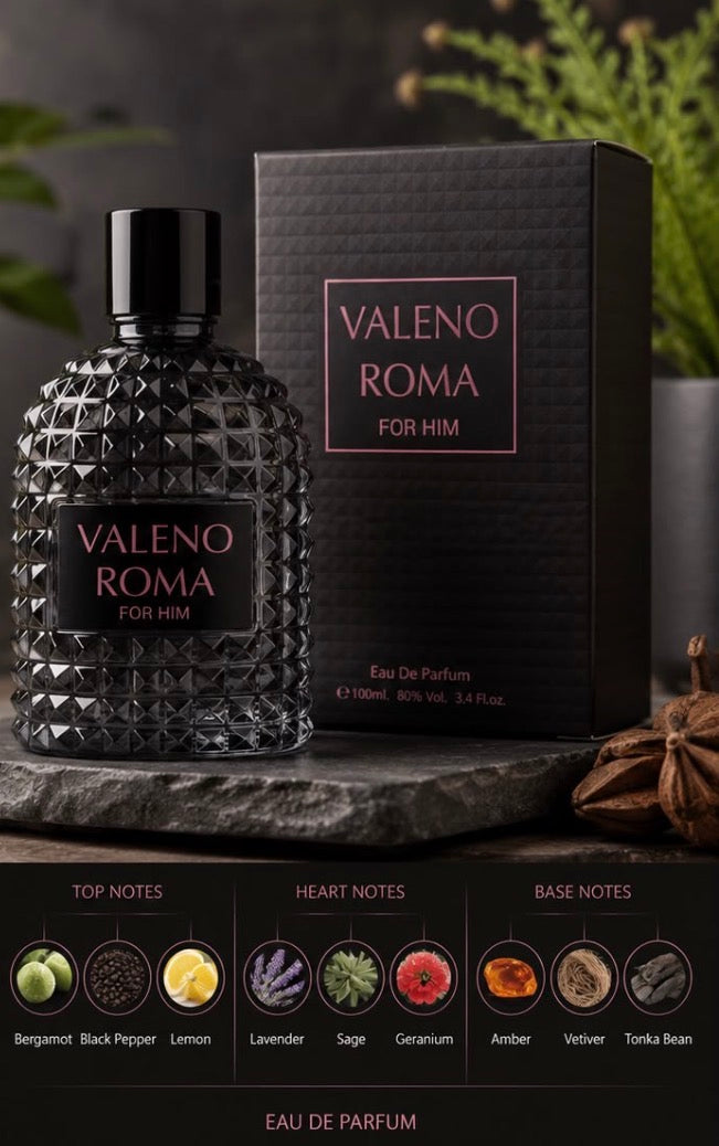 Valeno Roma Men's Designer Perfume EDT Gents Fragrance Aftershave For Him 100ml