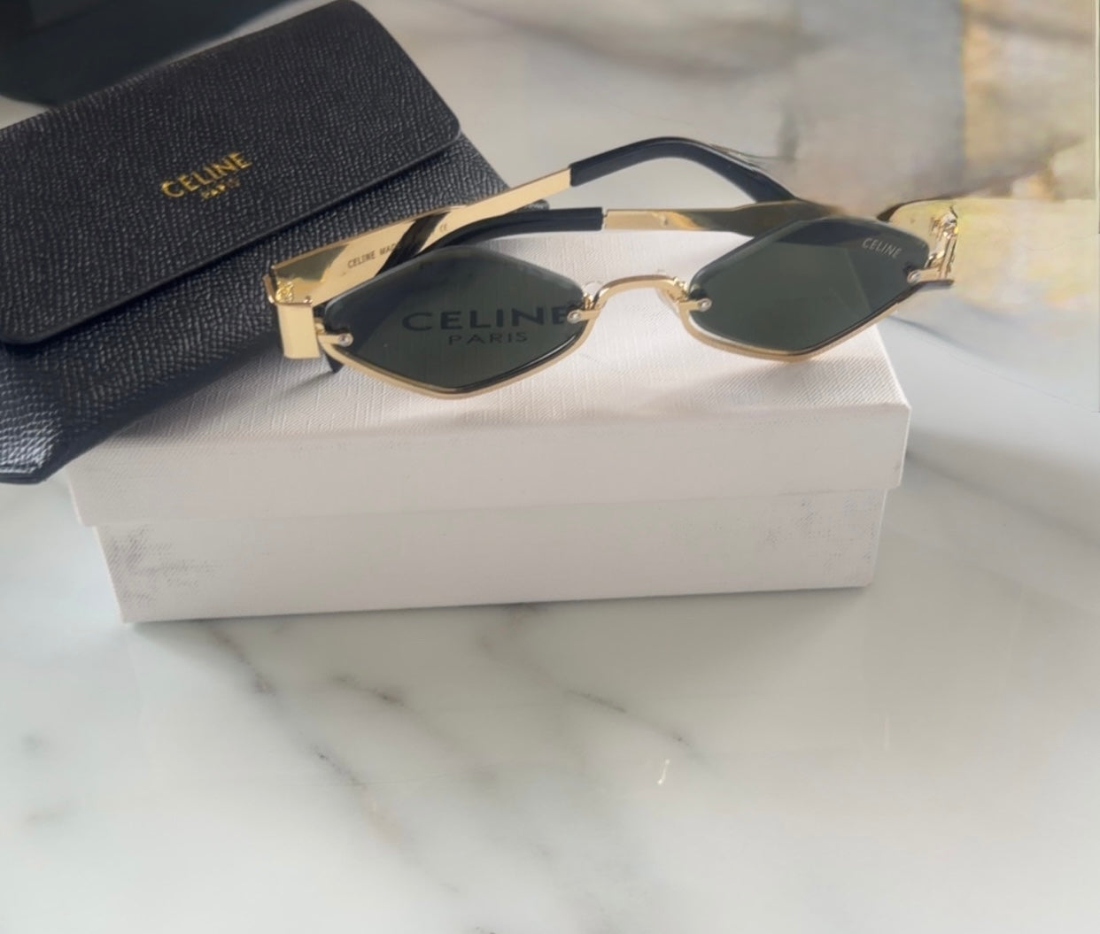 Celine Slim Gold Sunglasses