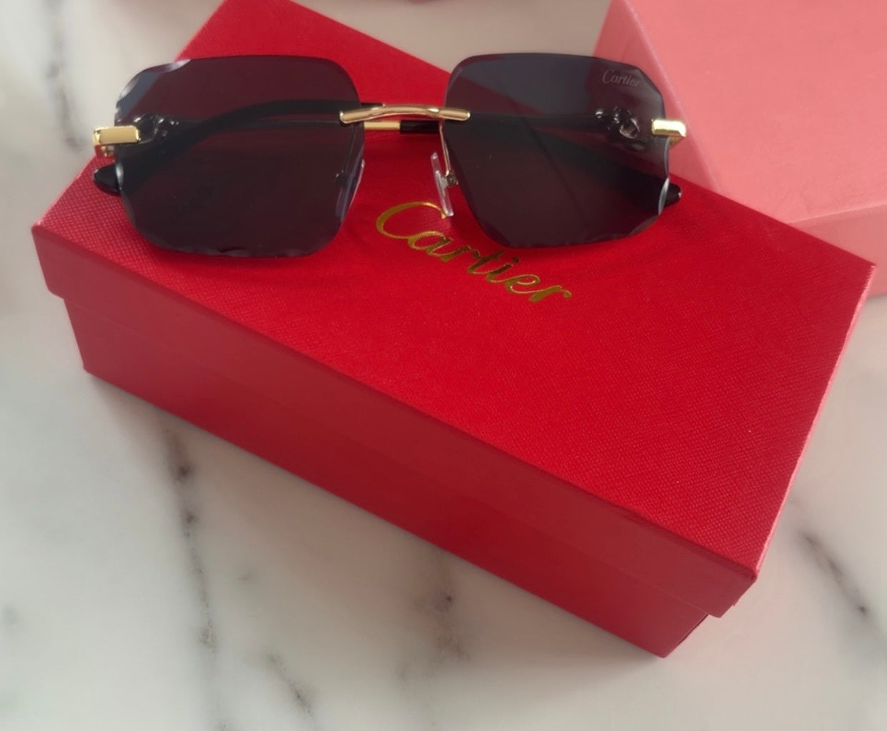 Luxury Cartier Rimless Sunglasses