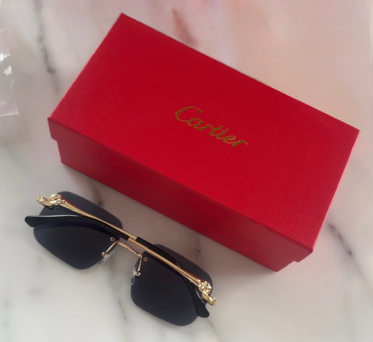 Luxury Cartier Rimless Sunglasses