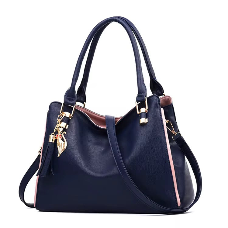 Unisex Tote PU Leather Fashion Laptop Bag Work Shoulder Bags Casual Briefcase Handbag with Zipper for Travel Office College
