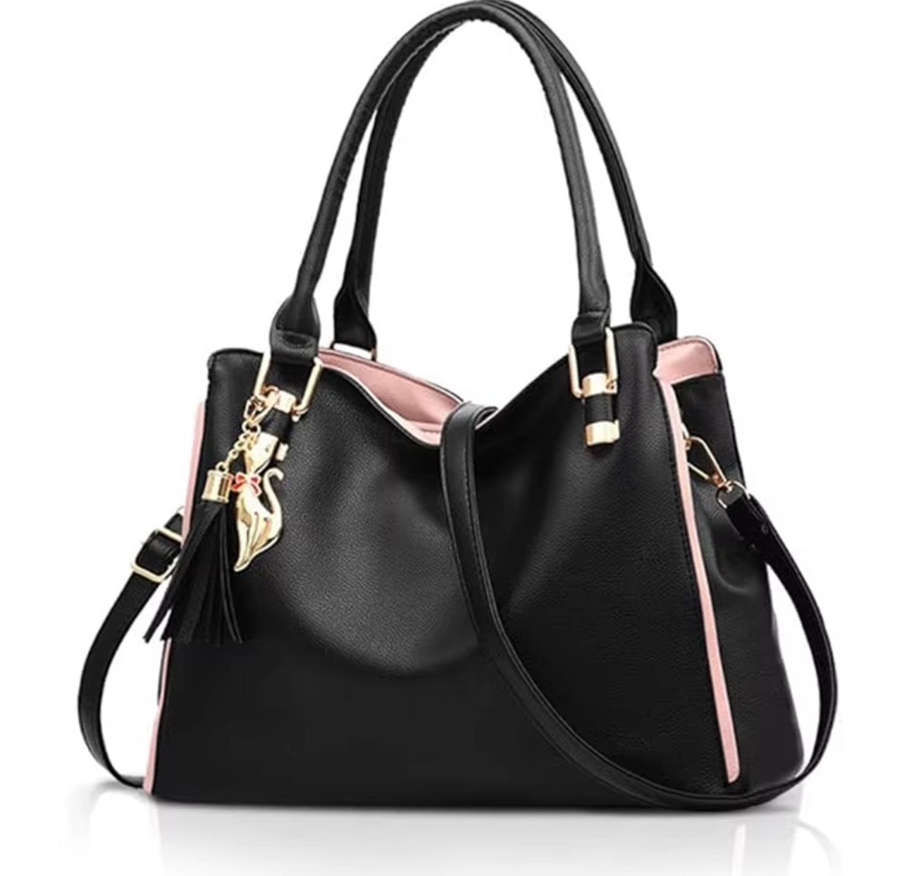 Unisex Tote PU Leather Fashion Laptop Bag Work Shoulder Bags Casual Briefcase Handbag with Zipper for Travel Office College