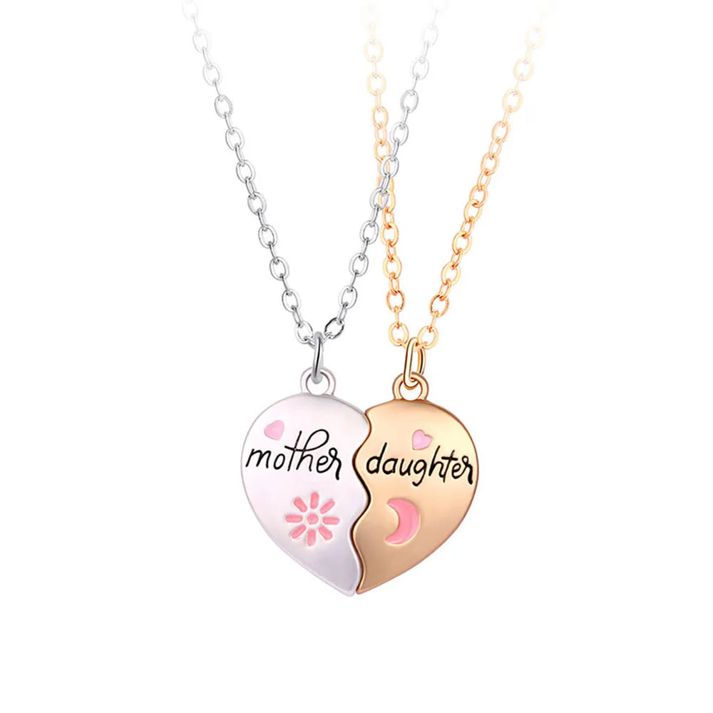 Luoluo&baby 2Pcs/set Mother and Daughter Parent Child Magnet Necklace for Children Birthday Party Gifts Jewelry Set